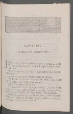 Capítulo LXIX - ¿Un ánima del purgatorio?