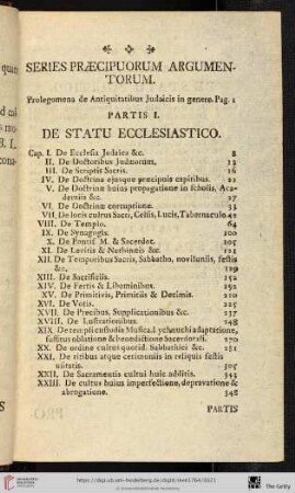 Series praecipuorum argumentorum