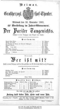 Wer ißt mit?
