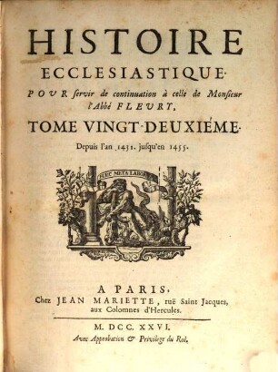 Histoire Ecclesiastique, 22. Depuis l'an 1431. jusqu'en 1455