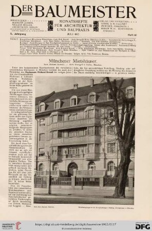 10: Münchner Mietshäuser : Arch. Richard Berndl, Arch. Stengel & Hofer, München