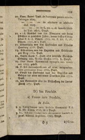 121-131, D) Ius Feudale.