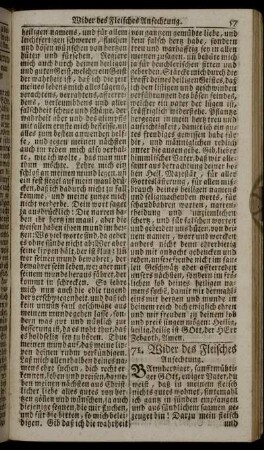 71. Wider des Fleisches Anfechtung. - 182. Danck- Gebet wegen erhalteuer guten Erndte.