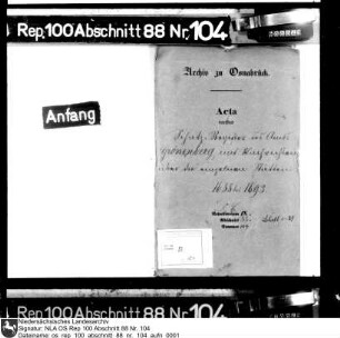 Schatzregister des Amts Grönenberg mit Nachrichten über den Zustand und Zahlungsrückstände einzelner Stätten