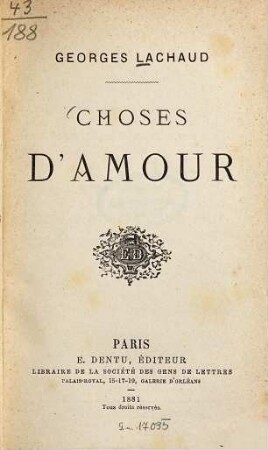 Choses d'amour