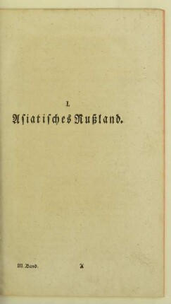 I. Asiatisches Rußland