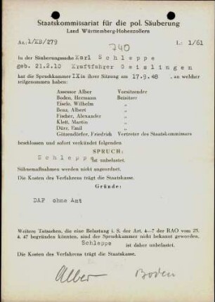 Schleppe, Karl