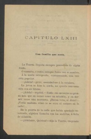 Capítulo LXIII - Una familia que mata.