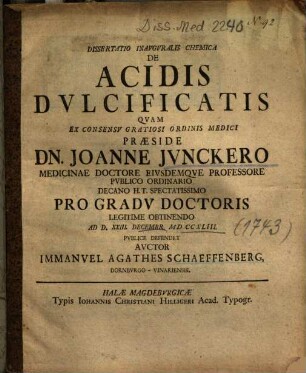 Dissertatio Inavgvralis Chemica De Acidis Dvlcificatis