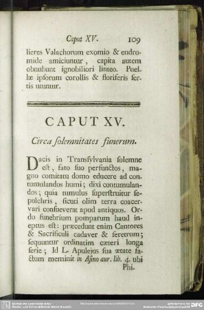 Caput XV. Circa solemnitates funerum