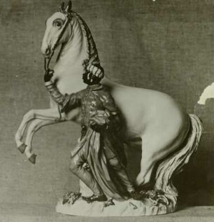 Porzellanfigur Meißen : Mohr mit spanischem Schimmel von Kaendler