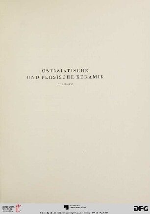 Ostasiatische und Persische Keramik (Nr.219-252)