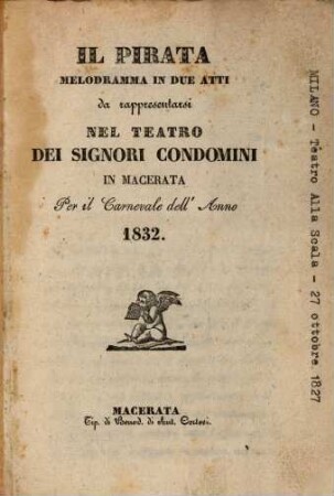 Il pirata : Melodramma in 2 atti