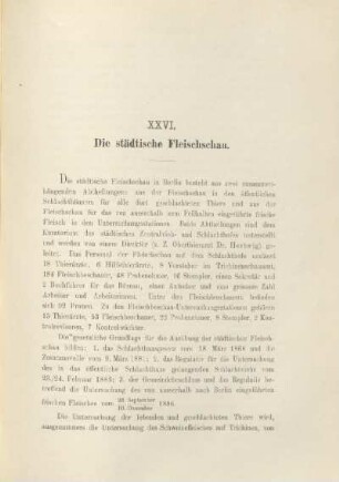 XXVI. Die städtische Fleischschau