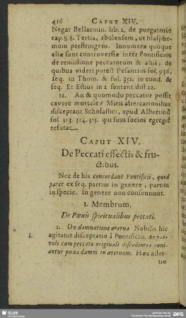 Caput XIV. De Peccati effectis & fructibus