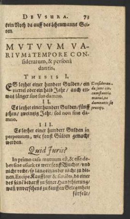 Mutuum Varium a Tempore Consideratum, & persona dantis.