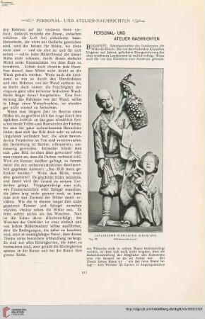 Personal- u. Atelier-Nachrichten - Von Ausstellungen und Sammlungen - Denkmäler - Vermischtes - Kunstlitteratur