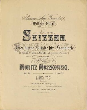 Skizzen : vier kleine Stücke ; für Pianoforte ; opus 10. 1, Melodie