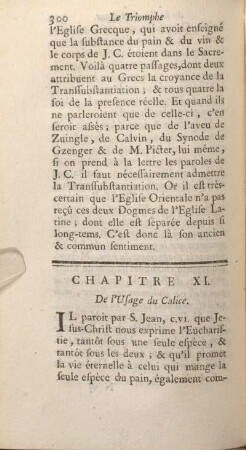 Chapitre XI. De l'Usage du Calice.