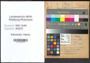 Entnazifizierung Heinz Kalveram , geb. 12.11.1914 (Lebensmittelpruefer)