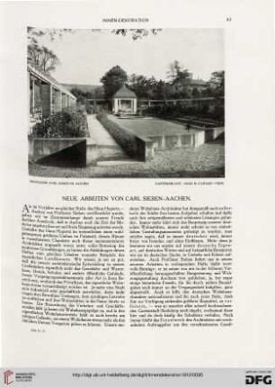 Neue Arbeiten von Carl Sieben-Aachen
