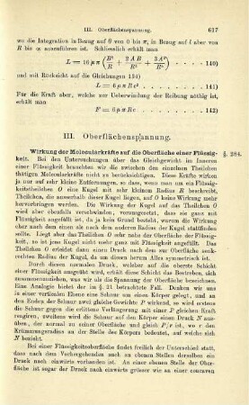 III. Oberflächenspannung.