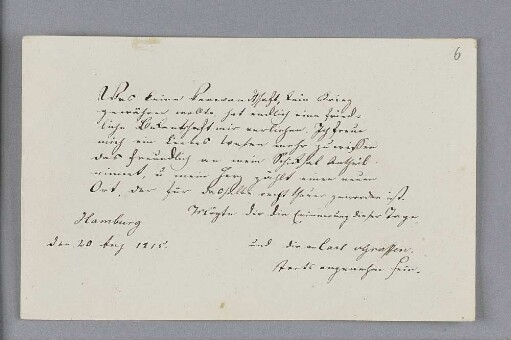 Karl von Graffen. – Hamburg, 20.08.1815