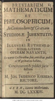 Breviarium Mathematicum Et Philosophicum
