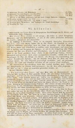 VI. Allerlei.