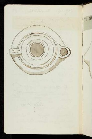 68v-69r Sept. 1905 Selah Merrill, aquarellierte Zeichnung einer althebr. Lampe