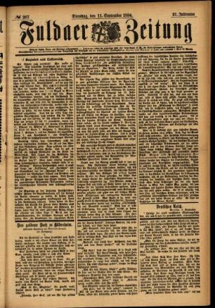 Ausgabe vom Dienstag, den 11. September 1894.