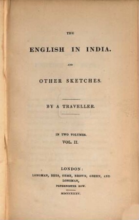 The English in India : and other sketches ; in two volumes, 2