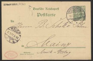 Brief an B. Schott's Söhne : 09.03.1901