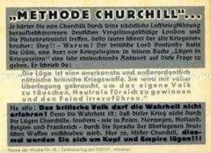 NS-Propagandazettel "Parole der Woche", Nr. 43, mit Angriffen auf Churchill