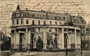 Postkartenalbum mit Motiven von Karlsruhe. "Karlsruhe. Stephansbrunnen"