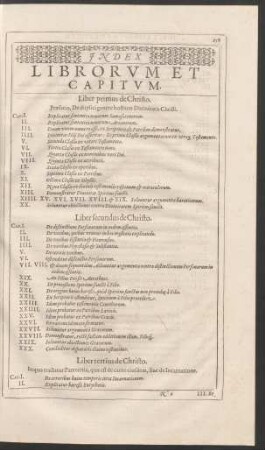Index Librorum Et Capitum.