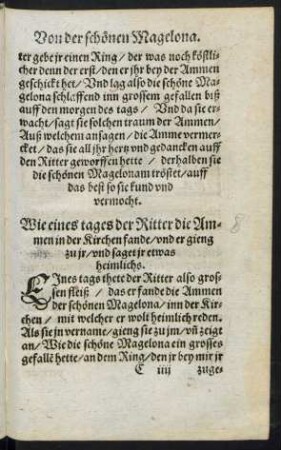 Wie eines tages der Ritter die Ammen in der Kirchen fande/ und er gieng zu ir/ und saget ir etwas heimlichs.