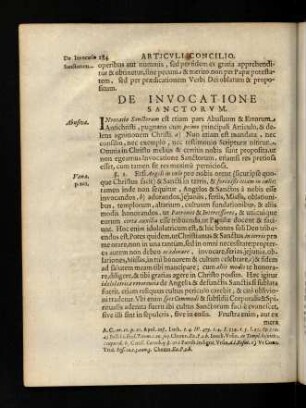 284-289, De Invocatione Sanctorum; Articulus, de Collegiis ...
