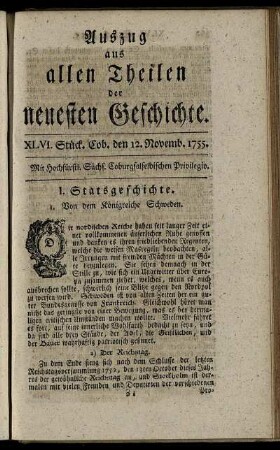 XLVI. Stück. Coburg, den 12. Novemb. 1755.
