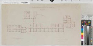 Arnsberg (Arnsberg) Regierungsgebäude Grundriß 1. Obergeschoß 1946 1 : 200 42 x 83 Pause