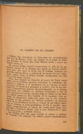 El premio de un crimen