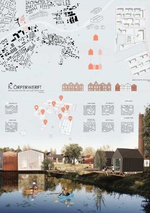 Zwischen Teltow und Zehlendorf Schinkelwettbewerb 2016: Lageplan und Bauabschnittsplan 1:1000, Ansicht, perspektivische Ansicht, Diagramme, Erläuterungen