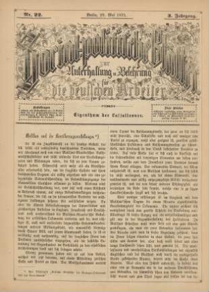 Nr. 22. Berlin, 29. Mai 1875. 3. Jahrgang.
