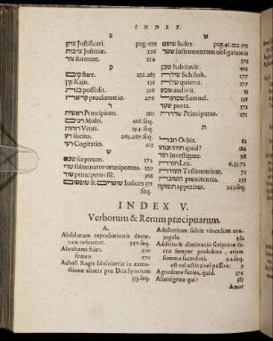 Index V. Verborum & Rerum præcipuarum.
