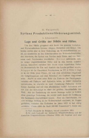 II. Hauptteil. Syriens Produktionsförderungsmittel
