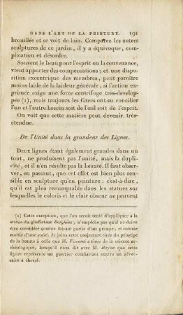De l'Unité dans la grandeur des Lignes.
