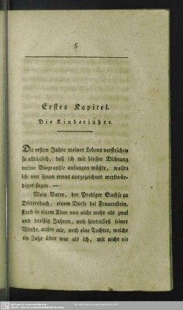 Erstes Kapitel. Die Kinderjahre