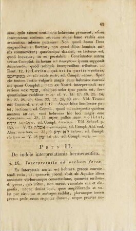 Pars II. De indole interpreatationis germeneutica.