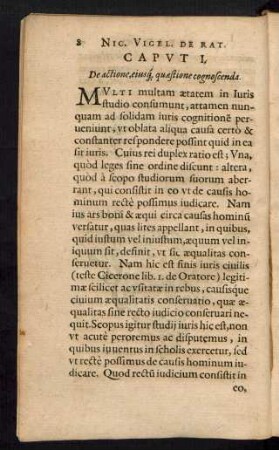 Caput I. De actione, eiusq[ue] quaestione cognoscenda.