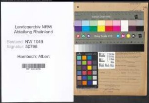 Entnazifizierung Albert Hambach , geb. 01.11.1921 (Angestellter)